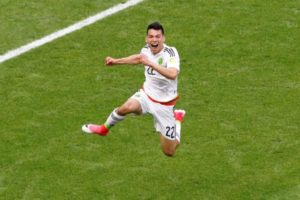 Mexico’s Hirving Lozano celebrates scoring the team’s second goal (REUTERS/Darren Staples)