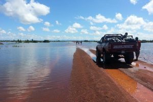 The vast Rupununi Savannah and sections of several roads are now covered with water, as seen in this photogragh which was taken in the vicinity of the Pirara Bridge  (Bela Savita Balkaran Photo) 