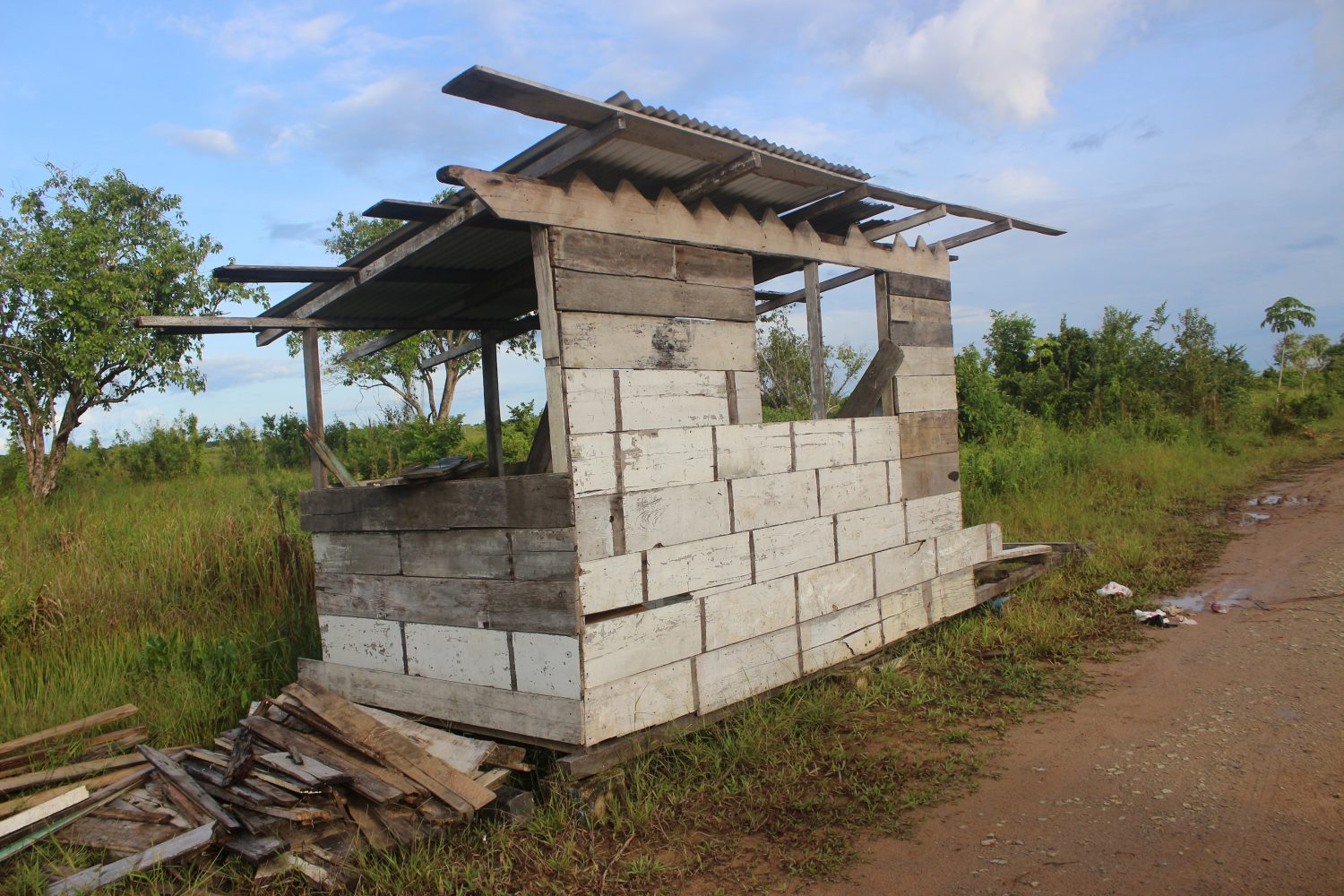 The unfinished shack where Desmond James was captured