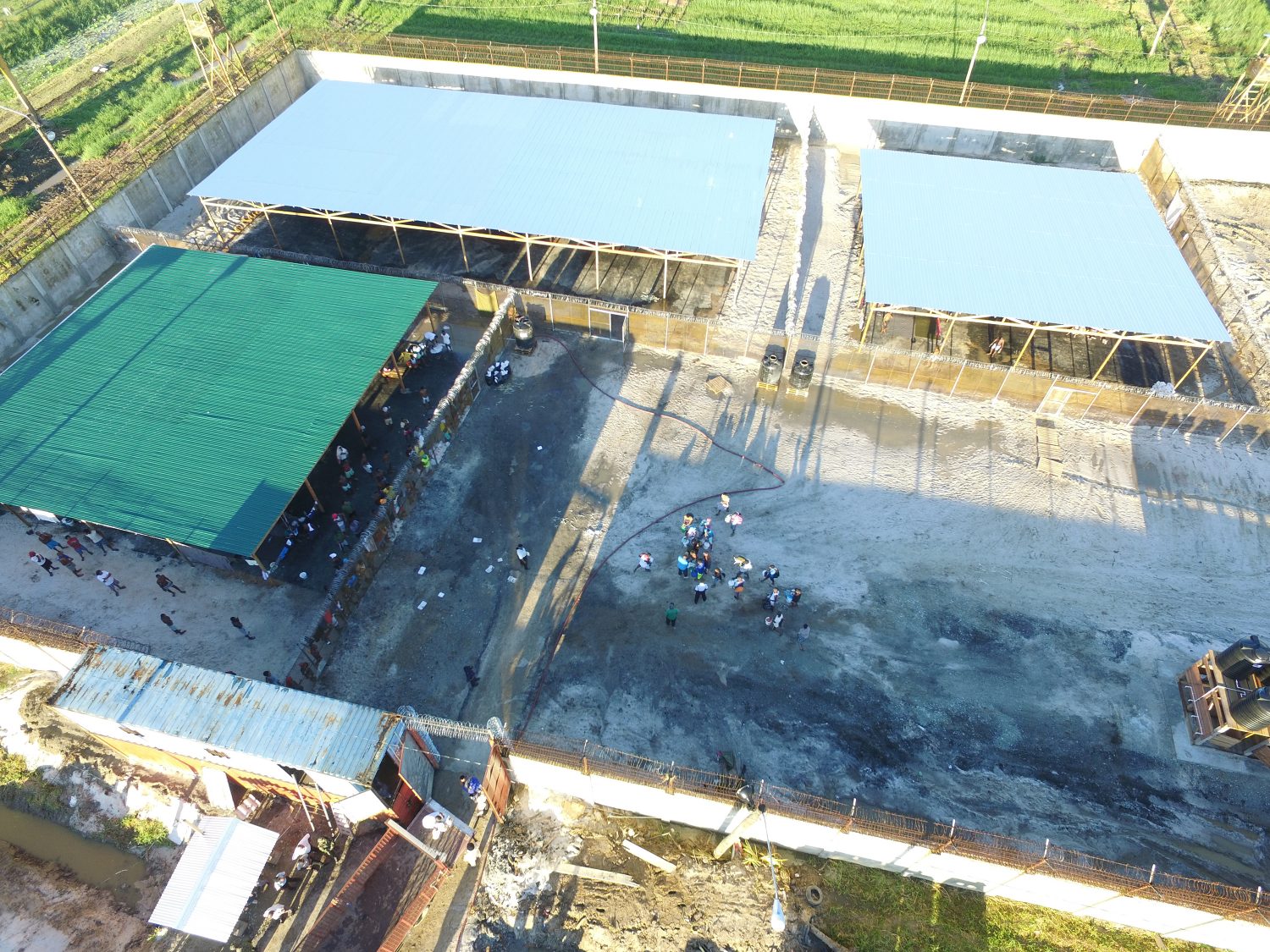 A drone shot of the new holding area of Lusignan Prison (DPI photo)