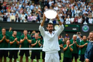 Marin Cilic with the runner-up trophy.