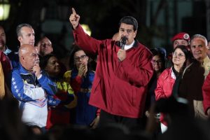 Venezuela's President Nicolas Maduro (C) speaks during a meeting with supporters in Caracas, Venezuela July 30, 2017. Picture taken July 30, 2017.
