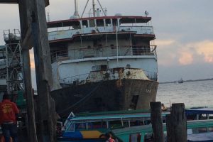The MV Torani while it was temporarily moored at the Georgetown Wharf last November.
