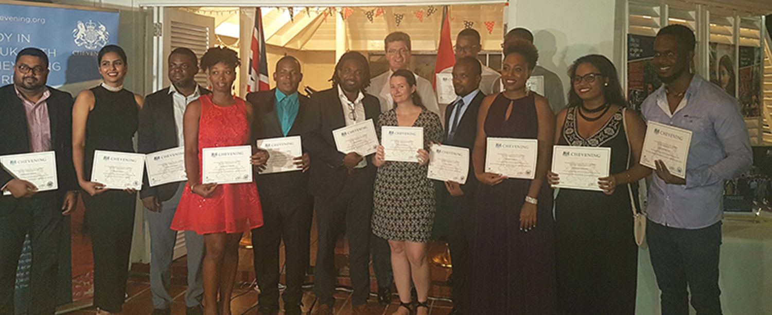 British High Commissioner Greg Quinn (at centre) with some of the newest Chevening scholarship awardees. (British High Commission photo)