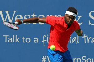 Frances Tiafoe returns a shot against Alexander Zverev during the Western and Southern Open (Photo credit Aaron Doster-USA TODAY Sports)
