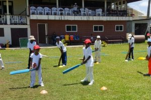 The launch of the Demerara Cricket Club and Georgetown Cricket Club summer camp yesterday at the DCC Ground (Photo by Royston Alkins) See page 29