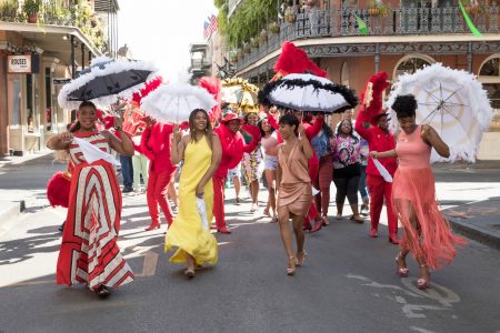 From left are Queen Latifah, Regina Hall, Jada Pinkett-Smith and Tiffany Haddish in Girls Trip.
