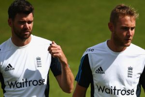 Jimmy Anderson (left) and Stuart Broad