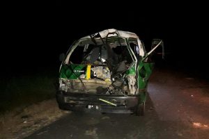 The minibus that was involved in the accident.
