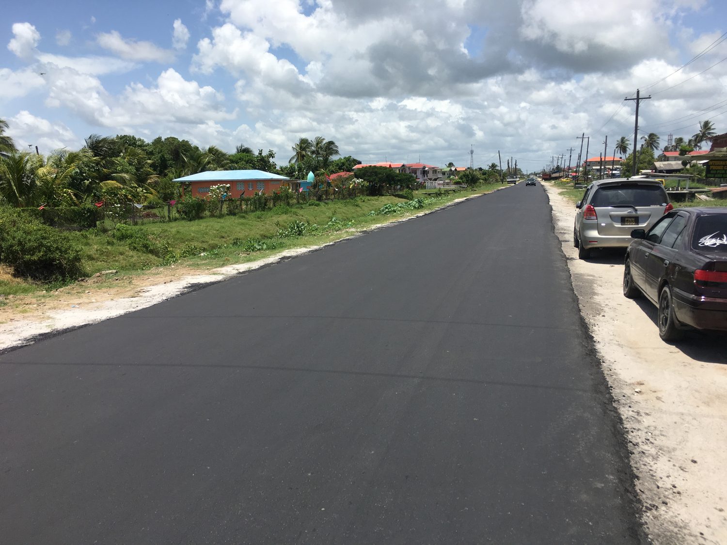The section of the Mon Repos Agriculture Road which was repaired by the Ministry of Public Infrastructure 
