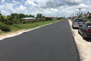 The section of the Mon Repos Agriculture Road which was repaired by the Ministry of Public Infrastructure
