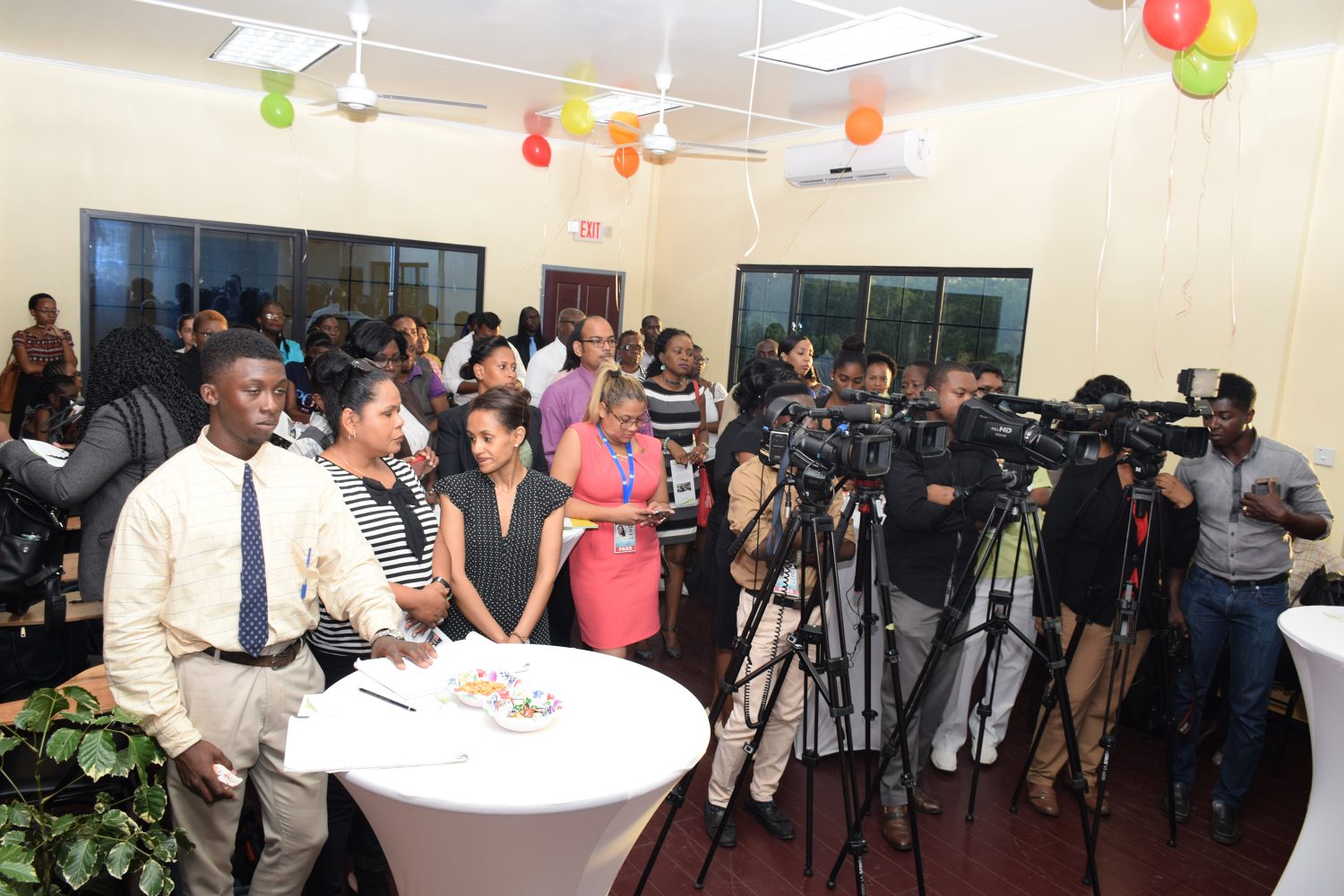 Students, officials and media personnel at the launch of the Social Work Master’s programme at the University of Guyana (DPI photo)