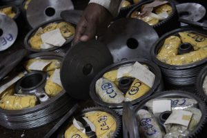Heroin cleverly concealed in metal wheels declared as 'spare motor parts' detected by the Sri Lankan Police Narcotics Bureau in Colombo in 2010. Colombo is seeking global assistance after an unprecedented spike in cocaine seizures as the nation emerges as a key transit point for smugglers. – EPA pic, August 29, 2017. 
