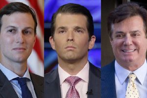 From left are Jared Kushner, Donald Trump Jr. and former Trump campaign chairman Paul Manafort