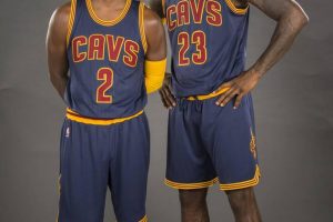 In happier times, Kyrie Irving, left and LeBron James.