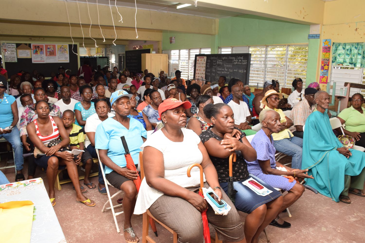 Residents of North and South Sophia at the CH&PA consultations hosted at the Sophia Primary School. (DPI photo)