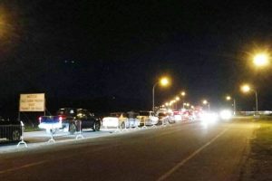 A build-up of traffic at Houston along the eastern carriageway on the East Bank Demerara public road. (Photo by Joanna Dhanraj)