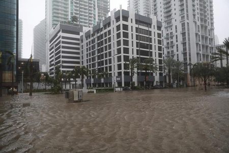 Flooding in the Brickell neighbourhood as Hurricane Irma passed Miami, Florida, US September 10, 2017. REUTERS/Stephen Yang