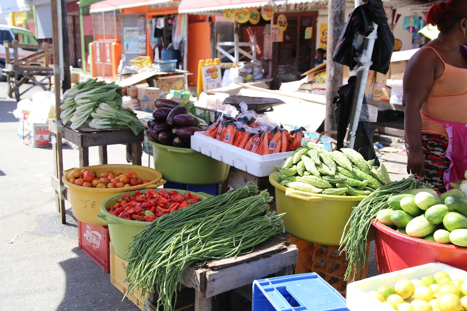 Vegetables being sold at the Bourda Market.