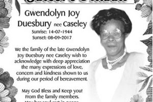 Gwendolyn Joy Duesbury 