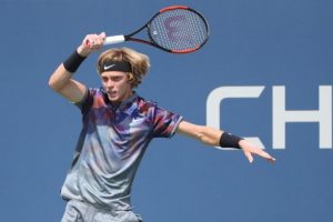 Andrey Rublev of Russia returns a shot to Grigor Dimitrov of Bulgaria on day four of the U.S. Open (Anthony Gruppuso-USA TODAY Sports)