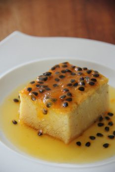 Breadfruit Pudding with Passion Fruit Sauce (Photo by Cynthia Nelson)