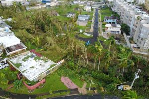 An aerial photo shows damage caused by Hurricane Maria in San Juan, Puerto Rico, September 27, 2017. Picture taken September 27, 2017. REUTERS/DroneBase