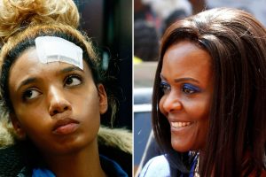 Grace Mugabe (R) accuses Gabriella Engels of attacking her with a knife