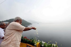 Prime Minister Narendra Modi inaugurating India’s biggest dam yesterday (Reuters photo)