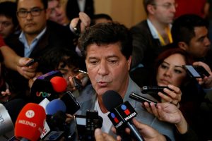 Jerry Dias, president of Canada’s Unifor Union talks to the media during the second round of NAFTA talks involving the United States, Mexico and Canada in Mexico City, Mexico September 3, 2017. REUTERS/Carlos Jasso