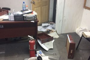 The ransacked general manager’s office 