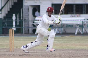 First innings century maker Kemol Savory looked set for another big score before rain intervened (Royston Alkins Photo)