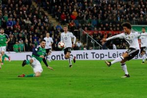  Northern Ireland vs Germany - Windsor Park, Belfast,Germany’s Leroy Sane shoots at goal (Reuters/Jason Cairnduff)