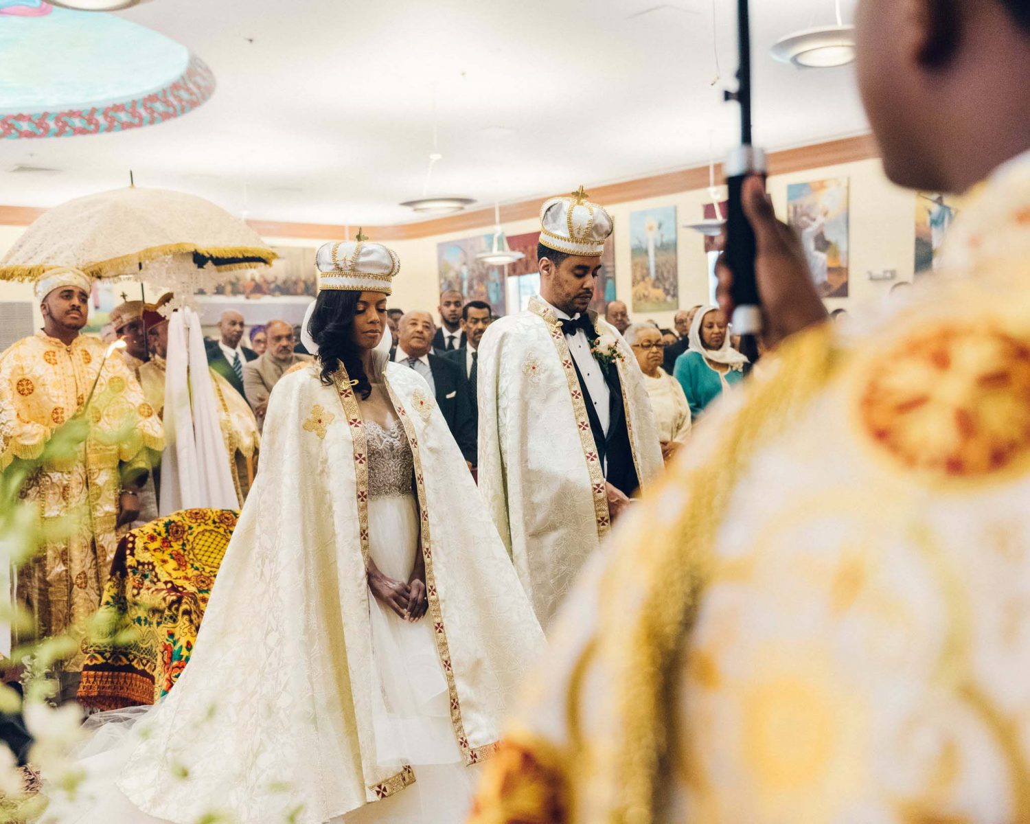 Ariana Austin and Joel Makonnen were married on Sept. 9 in a lavish ceremony in Temple Hills, Md. Mr. Makonnen is the great-grandson of Haile Selassie, the last emperor of Ethiopia. (New York Times photo)