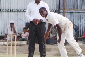 Left arm spinner Anthony Adams was once again among the wickets claiming 6 – 81 to dismiss East Coast (Royston Alkins photo)

