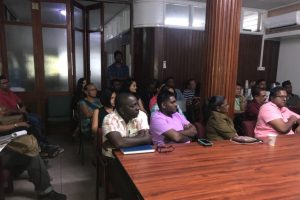 Representatives of some of the groups that Opposition Leader Bharrat Jagdeo met yesterday on the GECOM crisis. (Office of the Opposition photo)