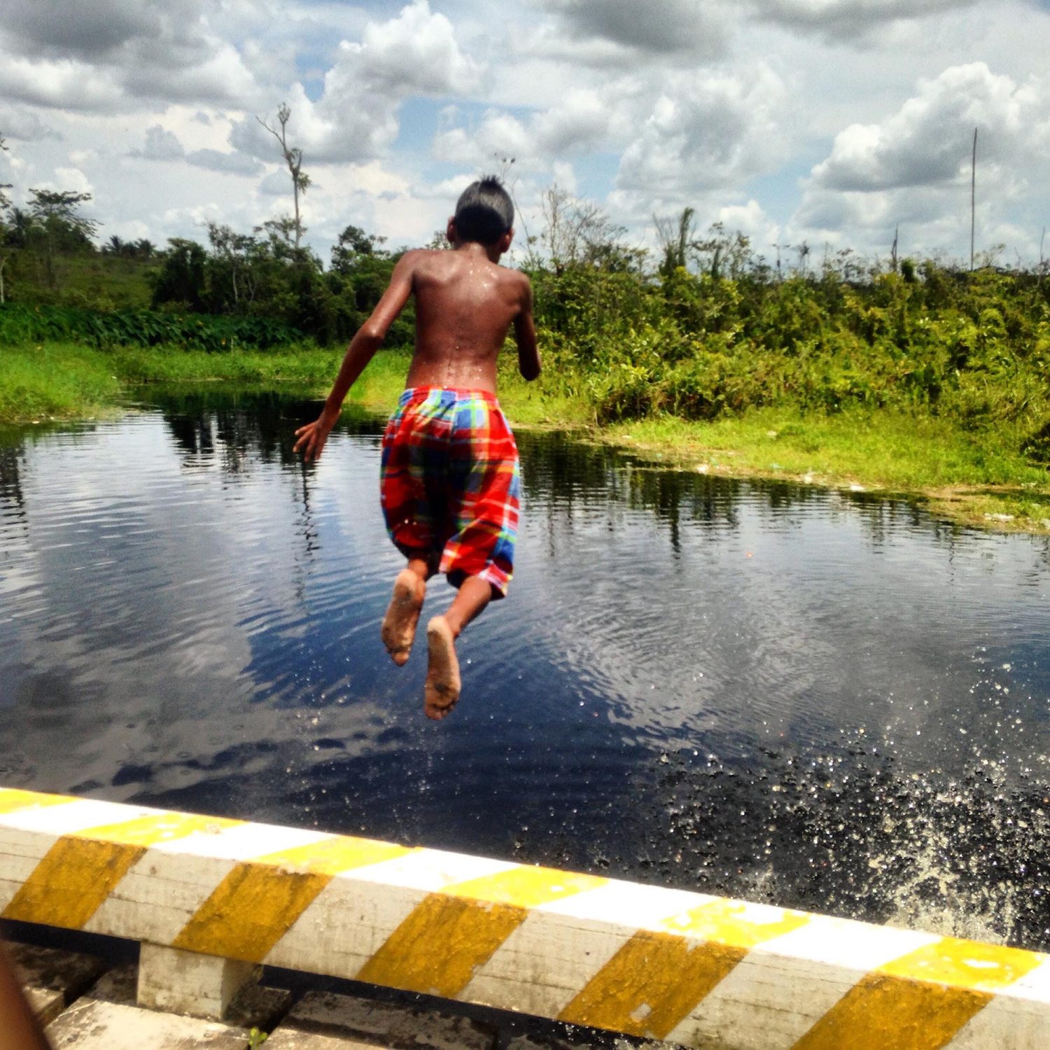 Taking a plunge in First Creek at Kuru Kururu (Photo by Mariah Lall)
