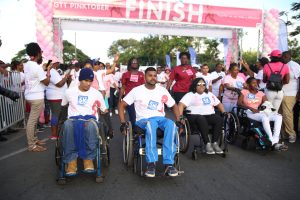 In this Keno George picture several wheelchair-bound participants lead the hundreds who participated. 