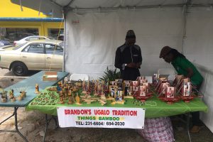 Brandon’s Ugalo Tradition’s craft items that were made from bamboo on display at the event yesterday. 