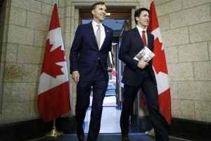 Canadian Prime Minister Justin Trudeau (right) and Finance Minister Bill Morneau (Reuters photo)