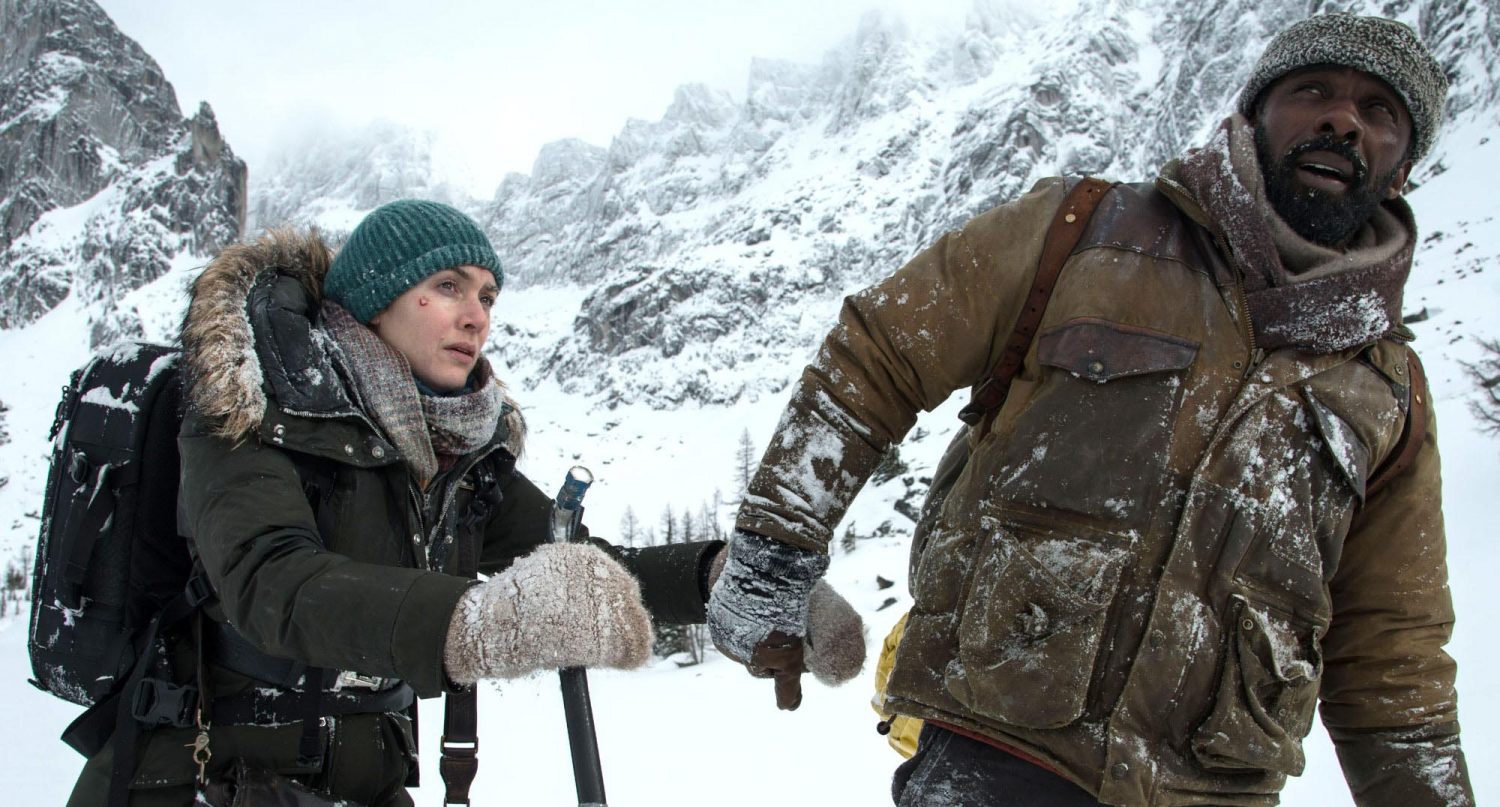 Kate Winslet and Idris Elba in a scene from “The Mountain Between Us”

