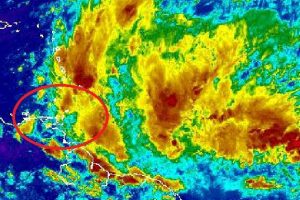 This is the weather system east of Trinidad.