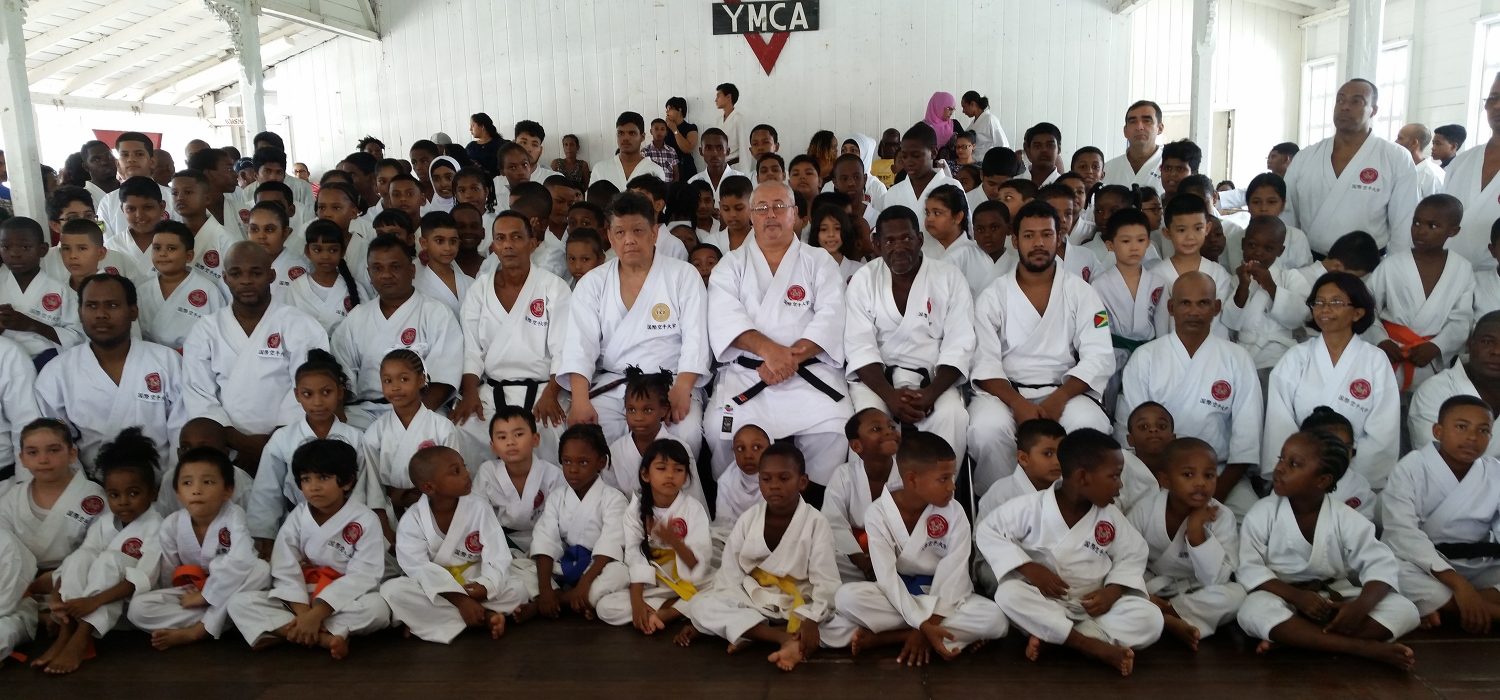 The ASK-Guyana senseis and  students at the grading exercise held last Sunday at the YMCA, Thomas Lands
