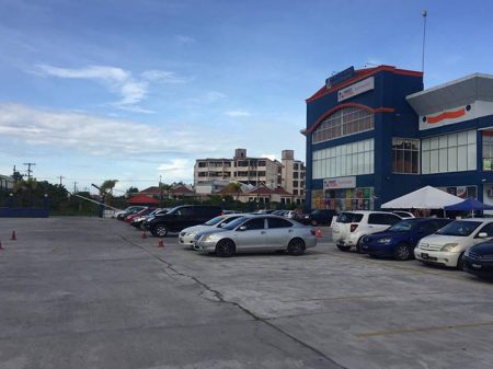 A part of the Massy Stores Supermarket parking lot at Providence, East Bank Demerara, behind the National Stadium