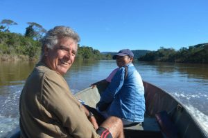 Charles and Veronica De Freitas enjoying a morning boat ride down the Rupununi River (Photo courtesy of the De Freitas family)