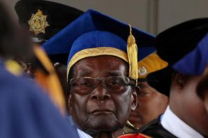 Zimbabwe President Robert Mugabe attends a university graduation ceremony in Harare, Zimbabwe. REUTERS/Philimon Bulawayo