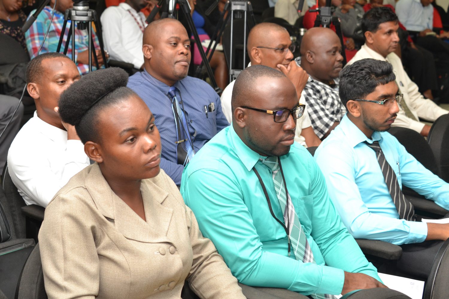 Participants of the workshop at the Felix Austin Training College yesterday  (Ministry of the Presidency photo)
