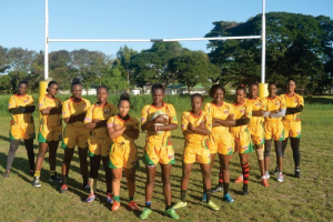The male and female rugby outfits which will represent Guyana at the 2017 RAN 7s Championship in Mexico this weekend.