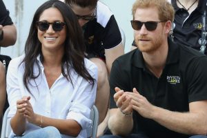Britain's Prince Harry and his girlfriend Meghan Markle attend the wheelchair tennis competition during the Invictus Games in Toronto.