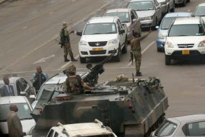 Military vehicles and soldiers patrol the streets in Harare, Zimbabwe, November 15,2017. REUTERS/Philimon Bulawayo